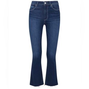 PAIGE High-ride Colette Crop Flare Jeans in Dark Wash Size 27
